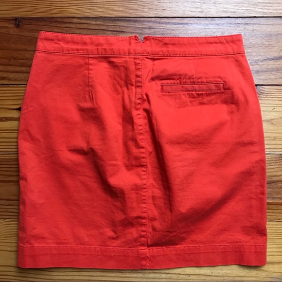 Gap Bright Orange Cotton Button Down Mini Skirt, EUC, 0 - Picture 10 of 10